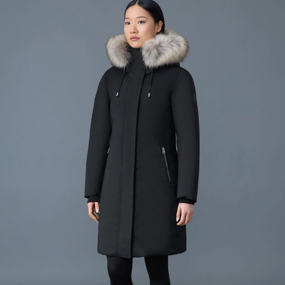 SHILOH-F 2-IN-1 fitted down coat with removable bib and natural fur - Picture 1 of 14